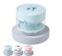 3-in-1 Retainer Case with Mirror & Cleaning Brush, All-in-One Retainer Storage Case, Denture Container Cup for Mouth Guard Invisible Aligner Dental Brace (Blue, One Size)