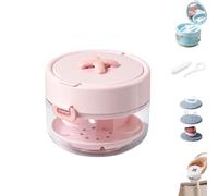 3 in 1 Retainer Storage Case with Mirror and Soaking Bath,Retainer Case, Denture Bath Box,Portable Cute Denture Container Cup with Drain Tray,Leak Proof Travel Retainer Soaking Pot for Cleaning，Pink