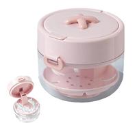 3-in-1 Retainer Storage Case with Mirror & Cleaning Brush, Portable Mouth Guard Storage Container, for Mouth Guard Invisible Aligner Dental Brace (Pink)