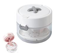 3-in-1 Retainer Storage Case with Mirror & Cleaning Brush, Portable Mouth Guard Storage Container, for Mouth Guard Invisible Aligner Dental Brace (White)