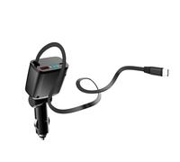 3 in 1 Retractable Car Charger Adapter, 35W Cigarette Lighter USB Charger, Car Phone Charge with Retractable Type-C Cable/USB C