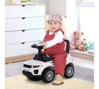 Reiten 3-in-1 Ride On Car Walker/Push-Along/Slider with Horn Steering Wheel & Under Seat Storage - White, White