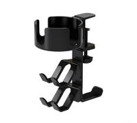 3-in-1 Rotatable Clip-On Headphone Hanger & Water Cup Holder for Desk Edge - Space-Saving Multi-Functional Organizer for Home Office, Gaming Setup, and