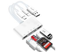 3-in-1 SD Card Reader for iPhone, iPad, Android, MacBook & PC - Lightning, USB-C, USB-A Memory Card Reader for SD/TF/XD Cards, Plug & Play Micro SD Card Adapter