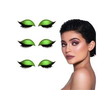 3-in-1 Self-Adhesive Eye Shadow Eyelash Patch with False Lashes, Water-Resistant Makeup Stickers for All Eye Shapes, Easy Application for Beginners, Party Daily Commuting, Color Options (Green)