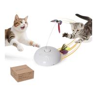 3-in-1 Self-Play Cat Toy: Automatic Moving Butterfly & Glowing Feather Tail, Rechargeable Interactive Toy for Indoor Cats