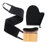 3 in 1 Self Tanning Mitt and Brush Back Tanner Applicator Kit, Self Tan Mitt Glove Tanning Brush for Body and Face, Lotion Applicator for Back