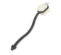 3-in-1 Shower Body Brush Silicone Long Handle Bathroom Wash Brush Bathing Massage Back Body Exfoliating Brush Bath(Black)