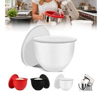 3-in-1 Silicone Bowl Inserts for KitchenAid Stand Mixer, Silicone Inserts with Pour Spout and Storage Lids, Mixaid Silicone Liners for 5 Qt Mixers, No More Mixer Bowls Needed - 40°c~240°c (White)