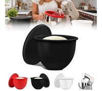 3-in-1 Silicone Bowl Inserts for KitchenAid Stand Mixer, Silicone Inserts with Pour Spout and Storage Lids, Mixaid Silicone Liners for 5 Qt Mixers, No More Mixer Bowls Needed - 40°c~240°c (Black)