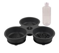 3-in-1 Silicone Pet Bowl w/Auto Waterer & Slow Feeder, Non-Slip, BPA-Free(Black)