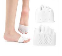 3 in 1 Silicone Toe Separator - 1 Pair Gel Toe Spacers for Overlapping Toes - Foot Realignment, Reusable Toe Straighteners for Bent Toes, Bunion Correction Toe Correctors, Toe Spreaders，White