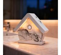 3 in 1 Singing Bird Box, Nature Sound Box with Motion Sensor, LED Lights, Timer, 12 Soothing Songs, Portable Birds Chirping Box White Noise Sound Therapy for Bathroom, Home, Adult Relaxing (0-90dB)