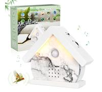3 in 1 Singing Bird Box, Nature Sound Box with Motion Sensor, LED Lights, Timer, 12 Soothing Songs, Portable Birds Chirping Box White Noise Sound Therapy for Bathroom, Home, Adult Relaxing (0-90dB)