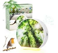 3 in 1 Singing Bird Box, White Noise Nature Sound Box with Motion Sensor, LED Lights, Timer, 12 Soothing Songs, Portable Birds Chirping Box Sound Therapy for Bathroom, Home, Adult Relaxing (0-90dB)