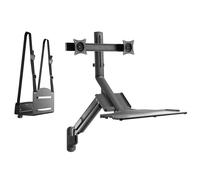 3 in 1 sit stand workstation dual monitor wall mount bracket support adjustable