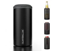 3 in 1 Slim Can Cooler for 12 OZ Skinny Can, Regular Can & Beer Bottle - Keep Cold for 6 Hours - Double Walled Insulated Stainless Steel Vacuum Beverage Can Insulator (Matte Black)