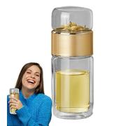 3-in 1 Smart Tea Diffuser - Pot Diffusers for Loose Tea, Hot & Cold Brewer with Effective Filter, Detachable Strainer, Reusable Glass Travel Coffee Cup