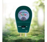 3-in-1 Soil Tester for Moisture Ph Fertility Measurement - Battery- Analog Meter with Probe Ideal for Garden Lawn Farm Purpose - Green