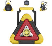 3-in-1 Solar Emergency Triangle Warning Light at The Roadside, Portable LED Emergency Warning Triangle for Hiking Camping Exploring Car Repairs - Water-Resistant Shockproof Portable (S)
