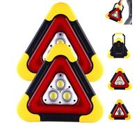 3-in-1 Solar Emergency Triangle Warning Light at The Roadside, Safety Triangles, Warning Triangles for Vehicles, Portable LED Emergencys Lights for Vehicles, Breakdowns Accident (2 PCS,Large)
