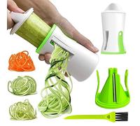 3 in 1 Spiralisers | Spiralizer for Vegetables | Spiralizer with Cleaning Brush | Veggie Spiralizer for Courgette Spaghetti | Spiral Cutter BPA-Free & Stainless Steel Blades