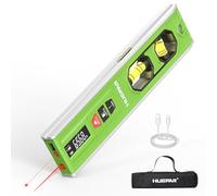 3-in-1 Spirit Level, 20M Laser Rangefinder with Cross Line, Huepar Torpedo Spirit Level Magnetic, Horizontal Bubble with Light, Rechargeable Battery Included