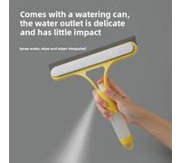 3 in 1 Spray Squeegee with Built-in Bottle - Professional Cleaning Tool for Streak- Glass, Car Windscreen & Kitchen Surfaces - (Yellow)