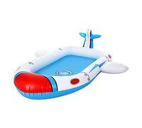 3-in-1 Sprinkler Pool for Aged 4+, PVC Material, Airship/Fire Truck/Style, 2 Spray Systems, Large Size for Backyard/Beach/Grass, Play Sandpit/Toy Pool/Indoor Pool, Easy to Assemble &
