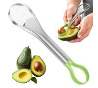 3-in-1 Stainless Steel Avocado Slicer Pitter Tool Multifunctional Avocado Cutter Peeler & Fruit Splitter Heavy Duty Core Seed Remover with Ergonomic Handle for Even Slicing, Kitchen Gadget
