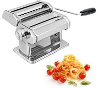 3-in-1 Stainless Steel Pasta Machine with Thickness Settings, Pasta Roller | 6 Adjustable Thickness Settings & 2 Width Cutters, Rust Resistant, Easy Clean, For Spaghetti, Fettuccine, Lasagna and More
