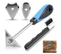 3-in-1 Stainless Steel Shave Hook Scraper-Shave Hook, 8-Inch Paint Shave Hook Scraper, Stainless Steel Paint Shaver with Replacement Blades (Triangle+Combination+Heart), Whetstone Inside the Package