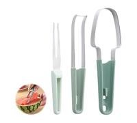 3-in-1 Stainless Steel Watermelon Slicer Fork Cutter Set Watermelon Cutter Slicer Tool, Includes Popsicle Cutter for Easy Fruit Prep, Perfect for Summer Snacks