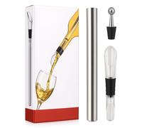 3-in-1 Stainless Steel Wine Chiller Stick Set, Includes Wine Cooling Rod, Aerator Pourer & Leak-Proof Stopper, Wine Cooler Tool for Red & White Bottles, Ideal Wine Gift