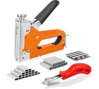3 in 1 Staple Gun, Manual Staple Gun with Stapler Remover and 3000Pcs Staples, Multi-Functional Upholstery Staple Nail Steel Gun with Non-Slip Grip Easy to Handle for Carton/Home Repair/DIY Working