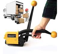 3-in-1 Steel Strapping Tool, Manual Sealless Banding Machine with Tensioner and Cutter, Handheld Buckle-Free Packaging Tool for 13-19mm Steel Straps