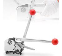 3-in-1 Steel Strapping Tool, Metal Free Buckle Packing Tensioner Cutter, Manual Belt Packaging Banding Machine Tool, Time-saving and Labor-saving for Width 12.7mm-19mm Steel Straps