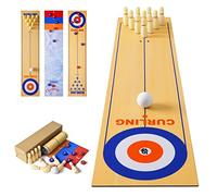 3 in 1 Tabletop Games Shuffleboard Bowling Curling Game,Portable Bowling Curling Game, Tabletop Shuffleboard Bowling Curling Set Ideal for Home,Office,Party
