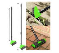 3 In 1 Telescopic Weed Remover Brush Wire Head Paving Decking Clean Scrub Moss