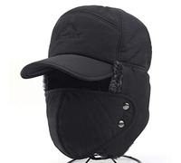 3 in 1 Thermal Fur Lined Trapper Hat with Ear Flap Full Face Mask Neck Warmer All-around Windproof Snowproof Warm Insulated Winter Baseball Cap Cycling Motorbike Snow Ski Snowboard Bomber Hat Headwear