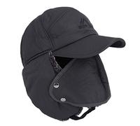 3 in 1 Thermal Fur Lined Trapper Hat with Ear Flap Full Face Mask Neck Warmer All-around Windproof Snowproof Warm Insulated Winter Baseball Cap Cycling Motorbike Snow Ski Snowboard Bomber Hat Headwear