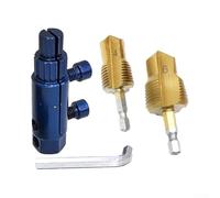 3-in-1 Thread Drill Bit and Broken Screw Extractor for Water Pipes, Taps & Angle Valves, 20MM 25MM Metal Tap Die Tool with Reverse Thread Design, Blue + Gold -