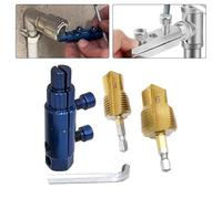 3-in-1 Thread Drill Bit & Broken Screw Extractor for Water Pipes, Taps and Angle Valves, 20MM 25MM PPR Hex Pipe Tool with Reverse Thread, Metal Tap Die Set