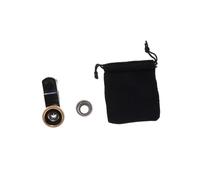 3 in 1 Threaded Golden Phone Camera Lens Attachment 0.67x | Metal and Optical Lens Set, Wide Angle and Fisheye Design, for Tablet and Phone Close-up Clarity