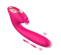 3 in 1 Thrusting Clitoral Stimulator, G Spot Tongue Licking Rabbit Dildo Vibrator with 10 Flapping & 10 Telescopic Speeds Vagina Stimulation Rechargeable Adult Sex Toys for Women & Couples