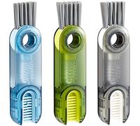 3 in 1 Tiny Cleaning Brush, 3 Pack Cup Lid Cleaner Brushes Set Mini Multi-Functional Crevice Cleaning Brush for Cleaning Baby Bottles, Narrow Neck Bottle, Sport Water Bottle, Tumbler, Glass Vase