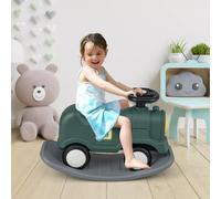 3-in-1 Toddlers Rocking Horse Baby Train Style Balance Bike Ride On Rocking Toy COSTWAY Green One Size
