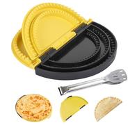 3-in-1 Tortilla Sealer - Tacos Tortilla Crimper Maker with Tongs, Removable & Adjustable 6"-8''-10" Crust, Handheld Quesadilla Crimper for Burritos, Sandwich, Pasties, Dumplings, BPA-Free