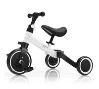 3 in 1 Tricycle Toddler Trike Convertible 3 Wheels Balance Bike Walker Gymax White One Size