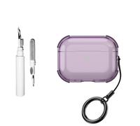 [3 in 1] TSVSXS Clear Case Compatible with AirPods with Lanyard Keychain and Cleaning Kit, Soft TPU Shockproof Four Corners Anti-Drop Protective Cover for Men Women